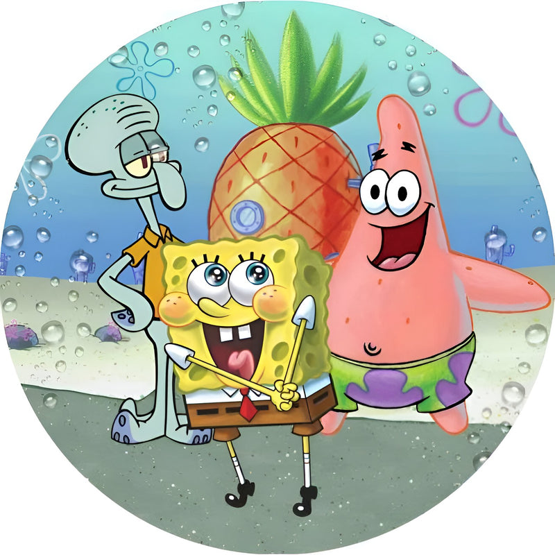 Capa Painel Redondo Mesa Bob Esponja Sublimado C/ Elástico 50×50Cm 03