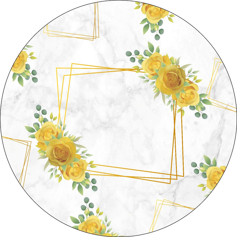 Capa Painel Redondo Mesa Floral Sublimado C/ Elástico 50×50Cm 03