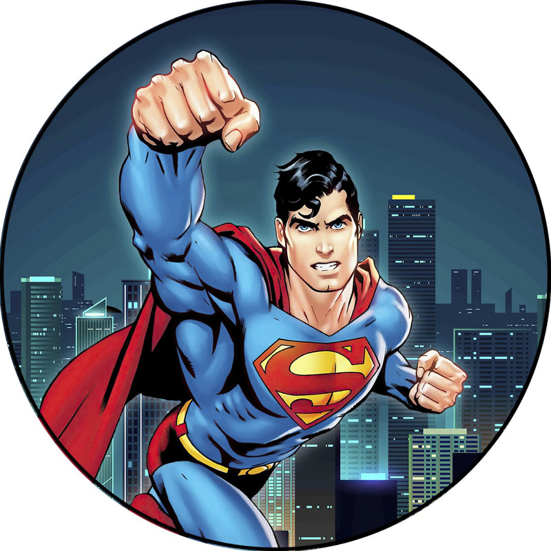 Capa Painel Redondo Mesa Super Homem Sublimado C/ Elástico 50×50Cm 01