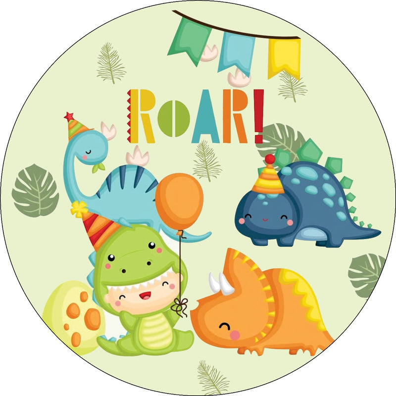 Capa Painel Redondo Mesa Dino Baby Sublimado C/ Elástico 50×50Cm 08
