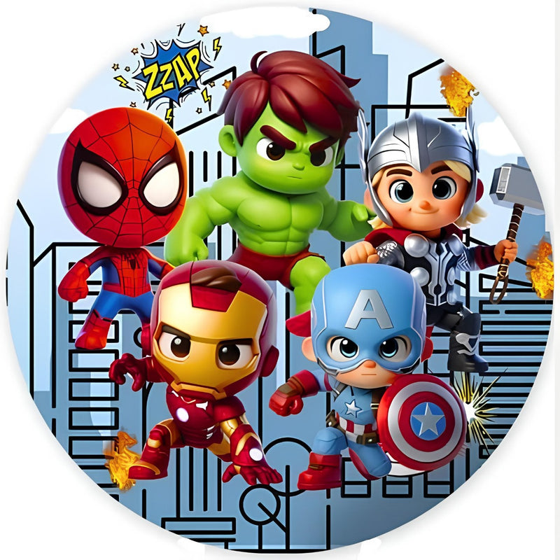 Capa Painel Redondo Mesa Vingadores Sublimado C/ Elástico 50×50Cm 04