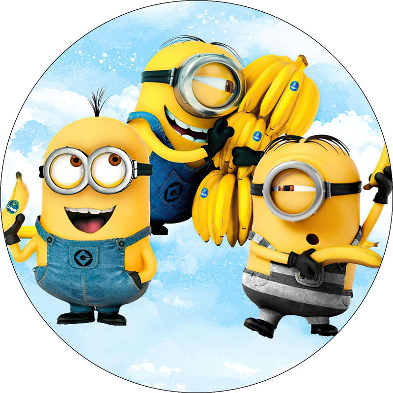 Capa Painel Redondo Mesa Minions Sublimado C/ Elástico 50×50Cm 06