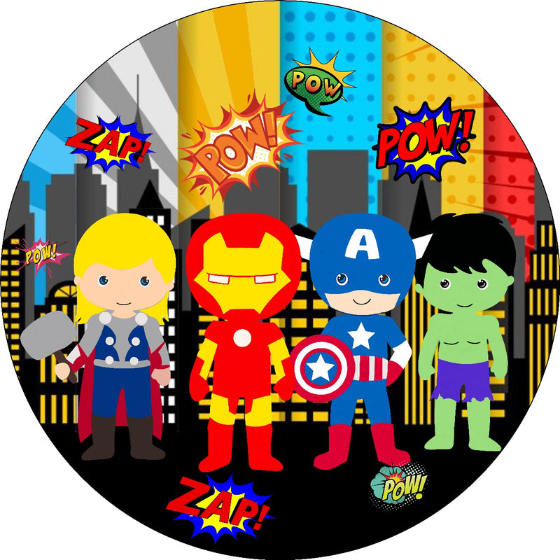 Capa Painel Redondo Mesa Vingadores Sublimado C/ Elástico 50×50Cm 05