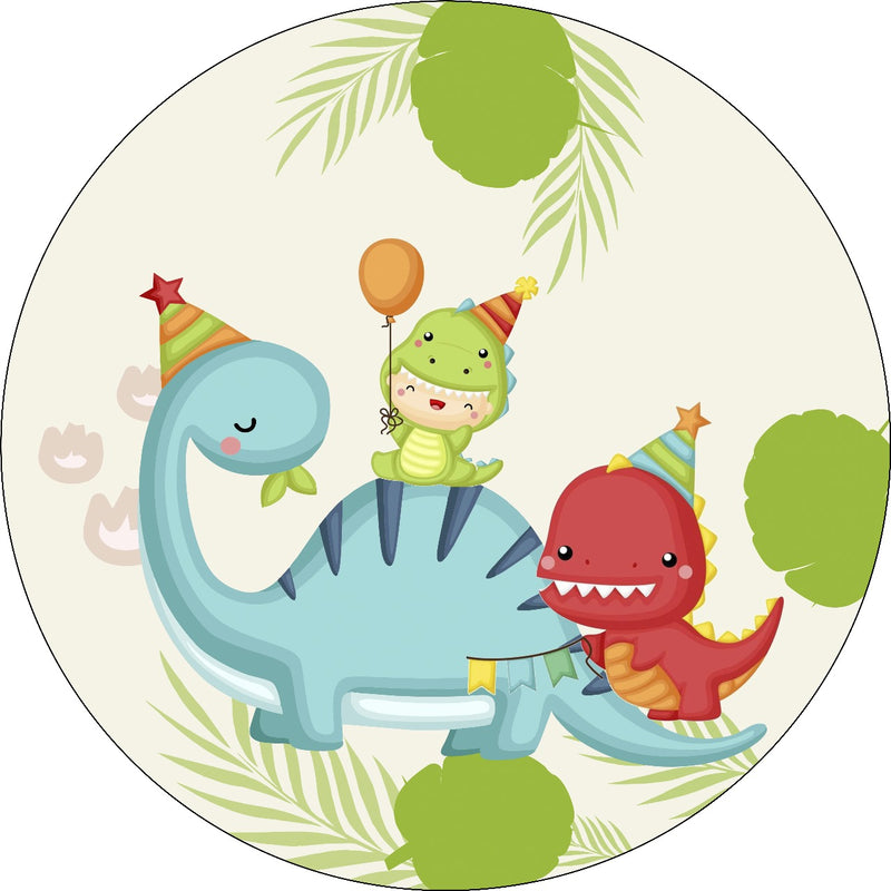 Capa Painel Redondo Mesa Dino Baby Sublimado C/ Elástico 50×50Cm 16