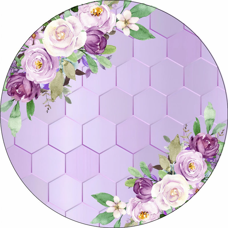 Capa Painel Redondo Mesa Floral Sublimado C/ Elástico 50×50Cm 21
