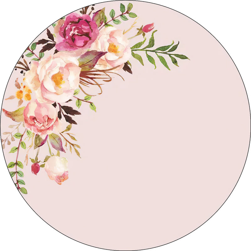 Capa Painel Redondo Mesa Floral Sublimado C/ Elástico 50×50Cm 11