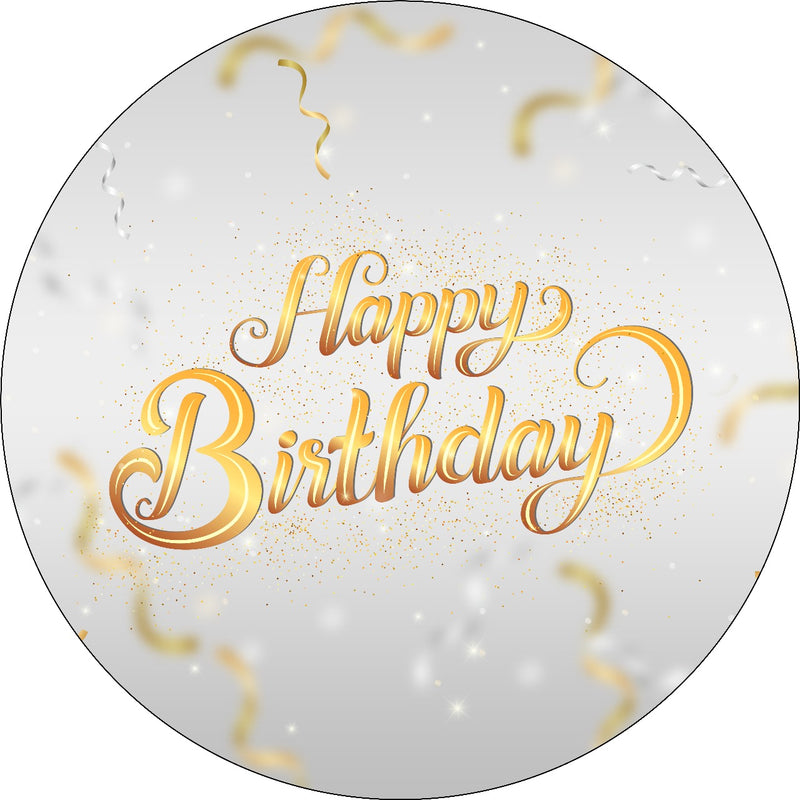 Capa Painel Redondo Mesa Happy Birthday Sublimado C/ Elástico 50×50Cm 16