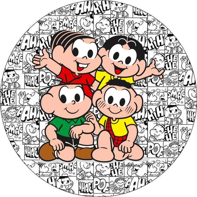 Capa Painel Redondo Mesa Turma da Mônica Sublimado C/ Elástico 50×50Cm 05