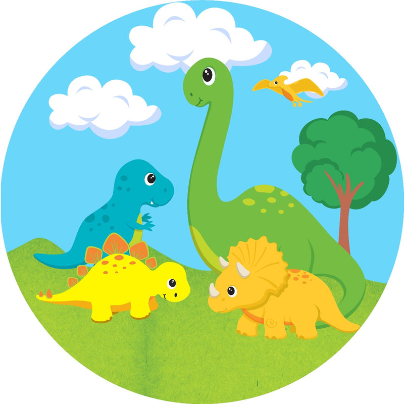 Capa Painel Redondo Mesa Dino Baby Sublimado C/ Elástico 50×50Cm 14