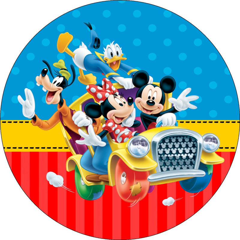 Capa Painel Redondo Mesa Mickey Sublimado C/ Elástico 50×50Cm 06