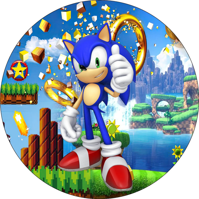 Capa Painel Redondo Mesa Sonic Sublimado C/ Elástico 50×50Cm 06
