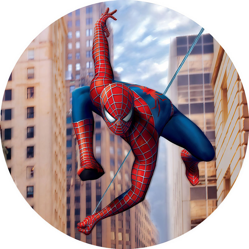 Capa Painel Redondo Mesa Homem Aranha Sublimado C/ Elástico 50×50Cm 26
