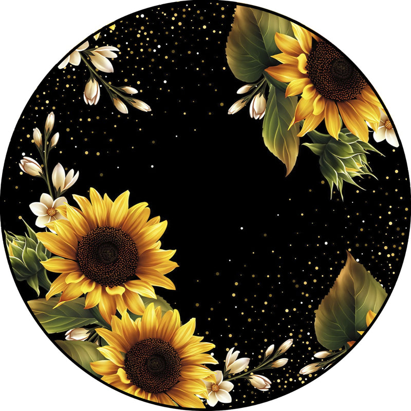 Capa Painel Redondo Mesa Floral Sublimado C/ Elástico 50×50Cm 19