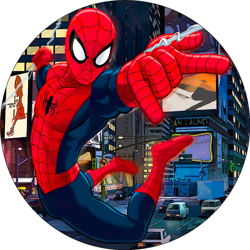 Capa Painel Redondo Mesa Homem Aranha Sublimado C/ Elástico 50×50Cm 16