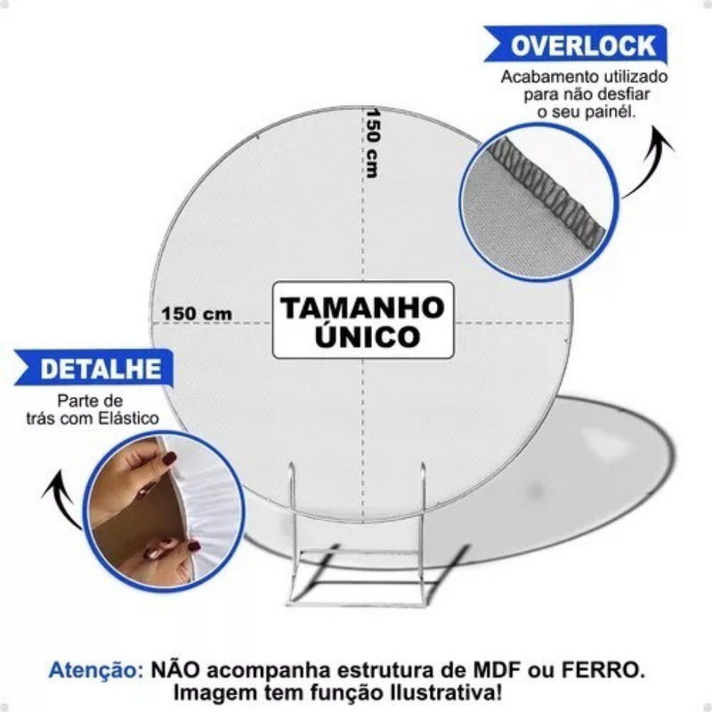 Painel Redondo Tecido Sublimado 3D Natal CRD - 355