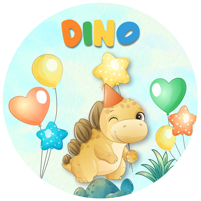 Capa Painel Redondo Mesa Dino Baby Sublimado C/ Elástico 50×50Cm 01