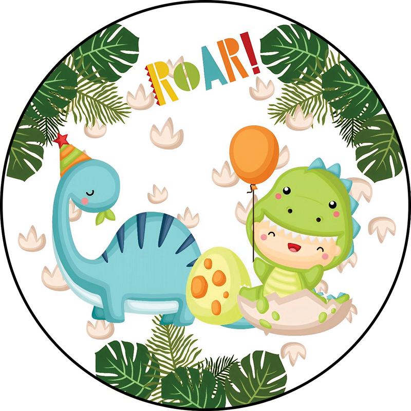 Capa Painel Redondo Mesa Dino Baby Sublimado C/ Elástico 50×50Cm 06
