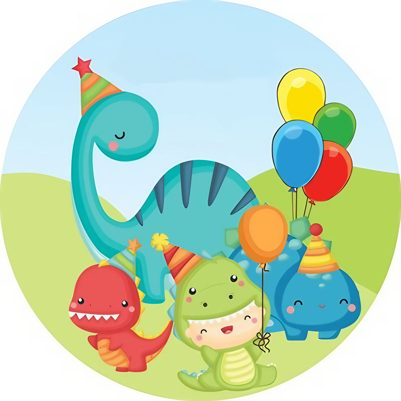 Capa Painel Redondo Mesa Dino Baby Sublimado C/ Elástico 50×50Cm 15