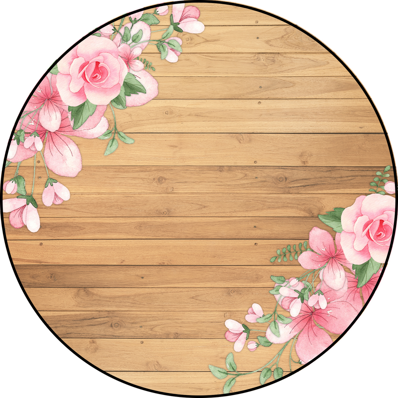Capa Painel Redondo Mesa Floral Sublimado C/ Elástico 50×50Cm 01
