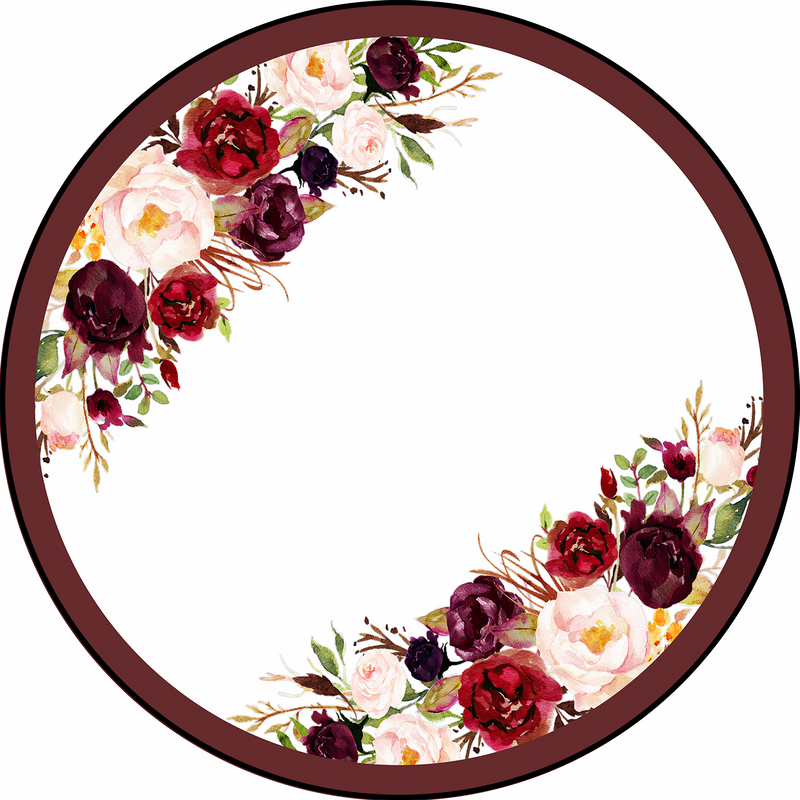 Capa Painel Redondo Mesa Floral Sublimado C/ Elástico 50×50Cm 24