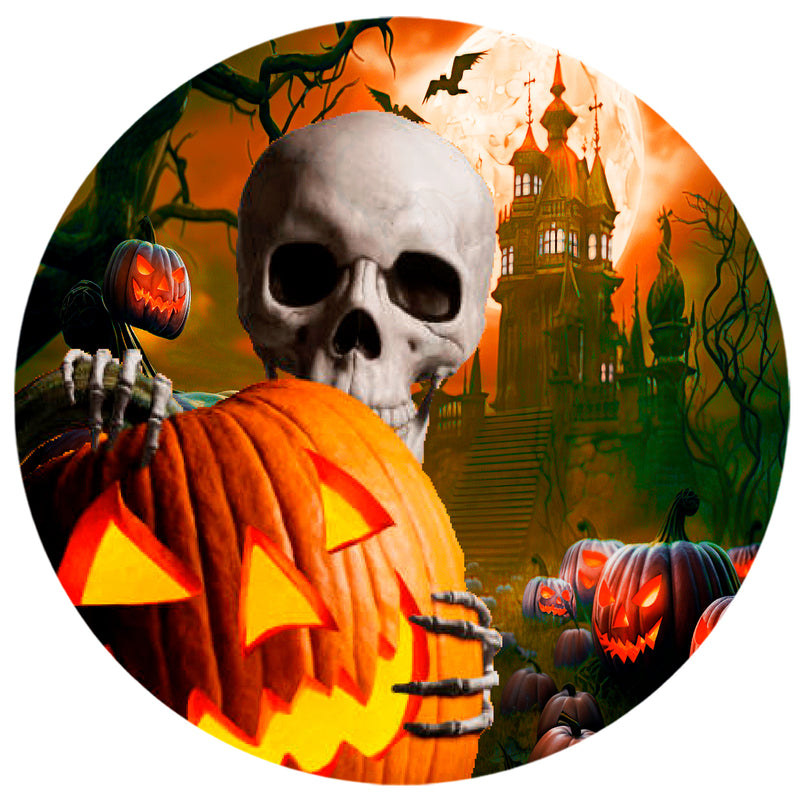 Capa Painel Redondo Mesa Halloween Sublimado C/ Elástico 50×50Cm 03