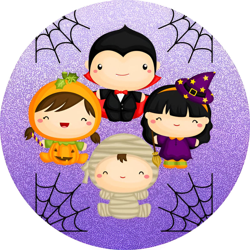 Capa Painel Redondo Mesa Halloween Sublimado C/ Elástico 50×50Cm 08