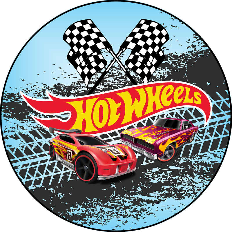 Capa Painel Redondo Mesa Hot Wheels Sublimado C/ Elástico 50×50Cm 02