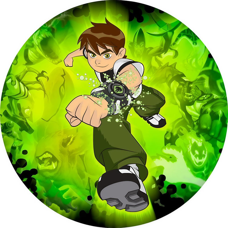 Capa Painel Redondo Mesa Ben 10 Sublimado C/ Elástico 50×50Cm 03