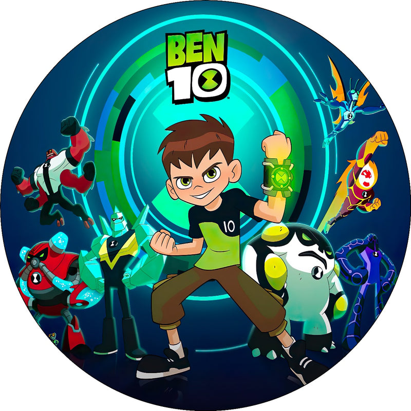 Capa Painel Redondo Mesa Ben 10 Sublimado C/ Elástico 50×50Cm 01