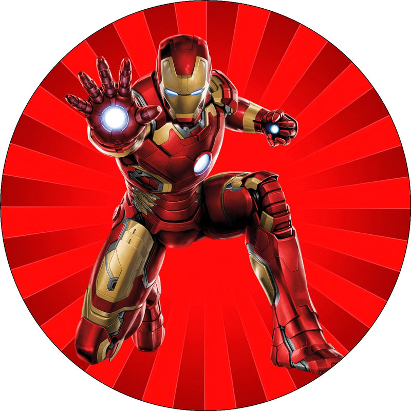 Capa Painel Redondo Mesa Homem de Ferro Sublimado C/ Elástico 50×50Cm 01