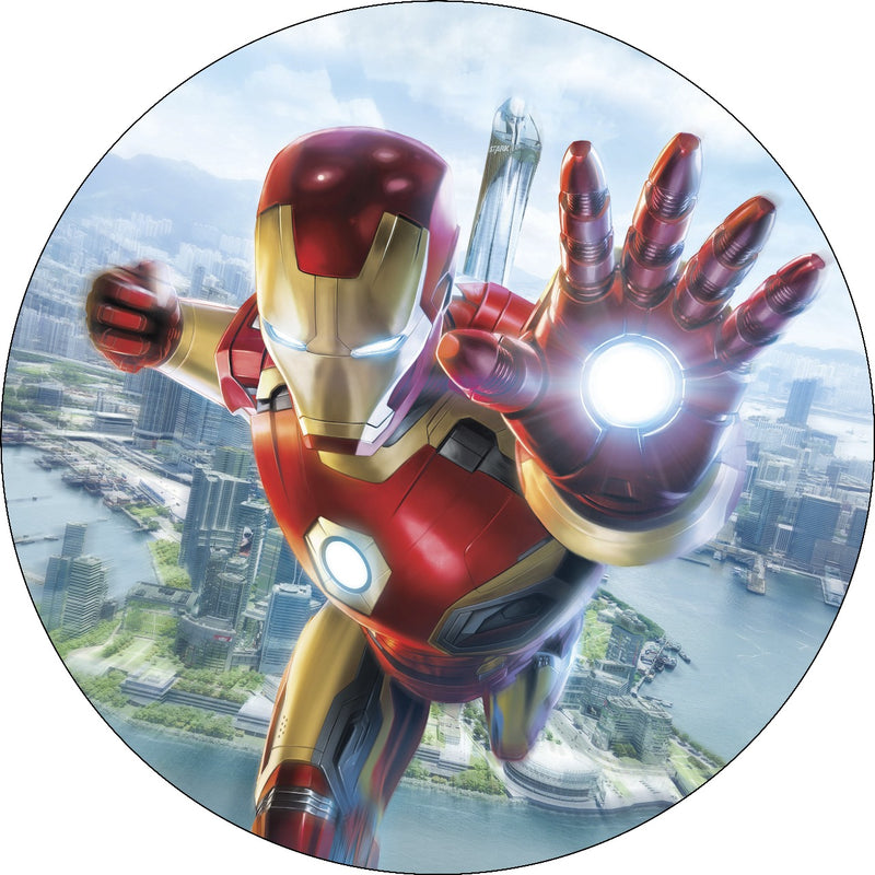 Capa Painel Redondo Mesa Homem de Ferro Sublimado C/ Elástico 50×50Cm 03