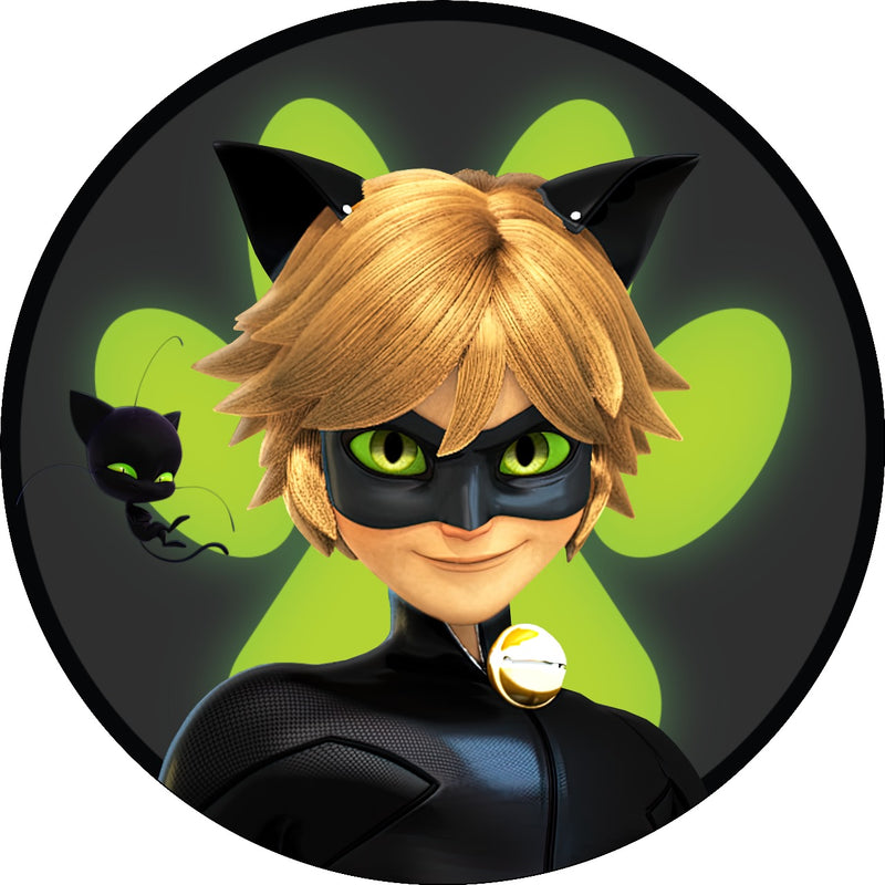 Capa Painel Redondo Mesa Cat Noir Sublimado C/ Elástico 50×50Cm 01