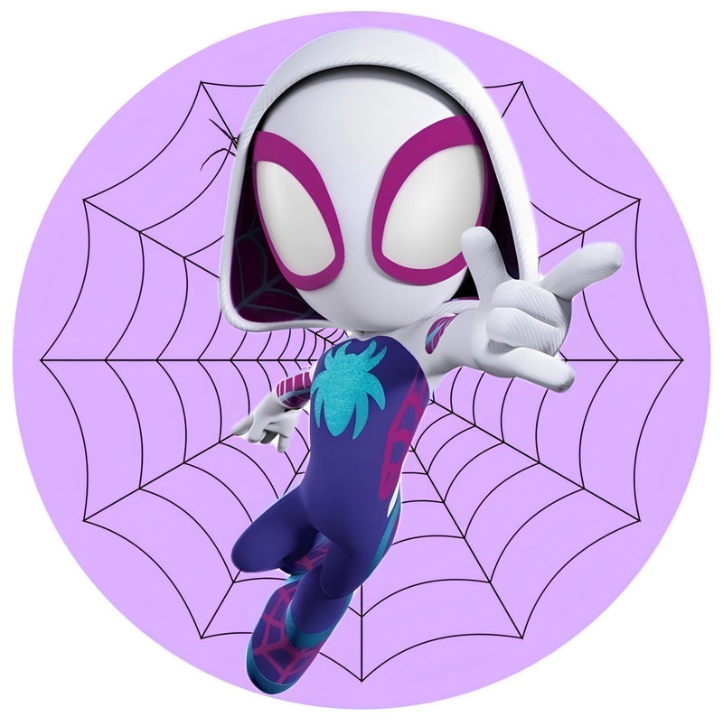 Capa Painel Redondo Mesa Spidey seus Amigos Sublimado C/ Elástico 50×50Cm 02