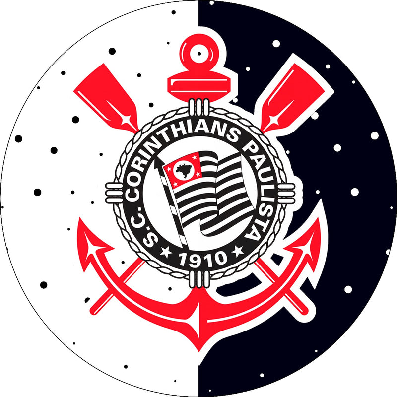 Capa Painel Redondo Mesa Corinthians Sublimado C/ Elástico 50×50Cm 01