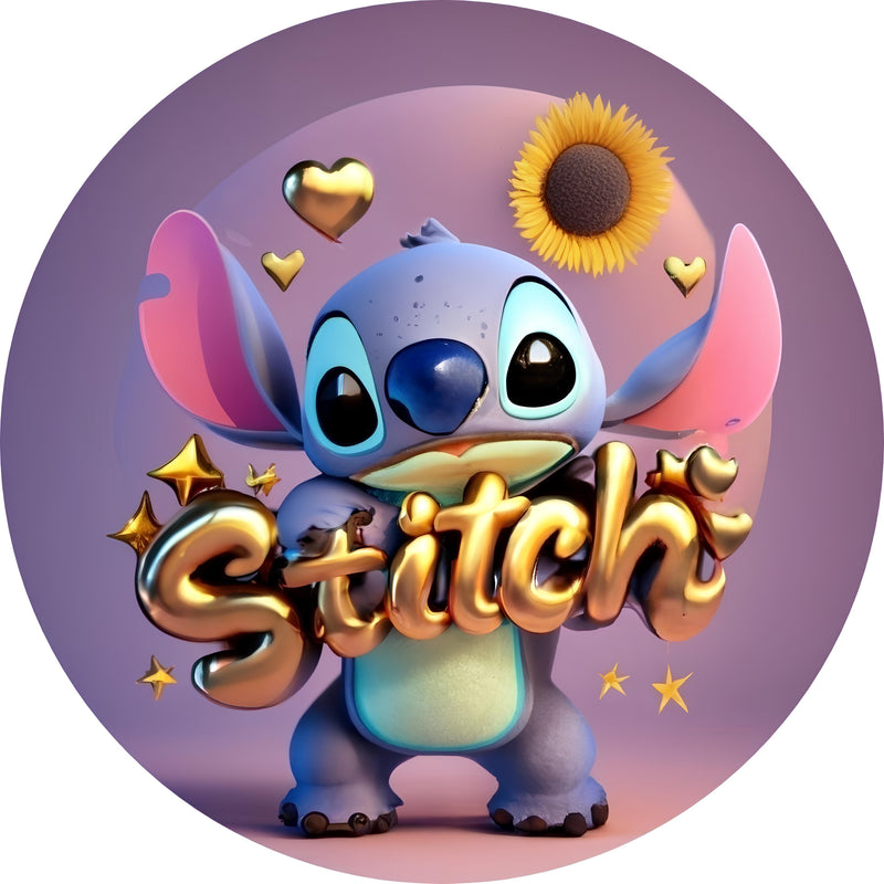 Capa Painel Redondo Mesa Lilo & Stitch Sublimado C/ Elástico 50×50Cm 04