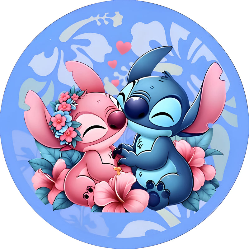 Capa Painel Redondo Mesa Lilo & Stitch Sublimado C/ Elástico 50×50Cm 06