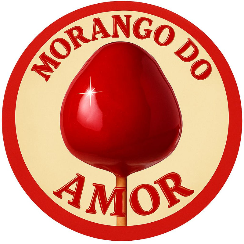Capa Painel Redondo Mesa Morango do Amor Sublimado C/ Elástico 50×50Cm 01