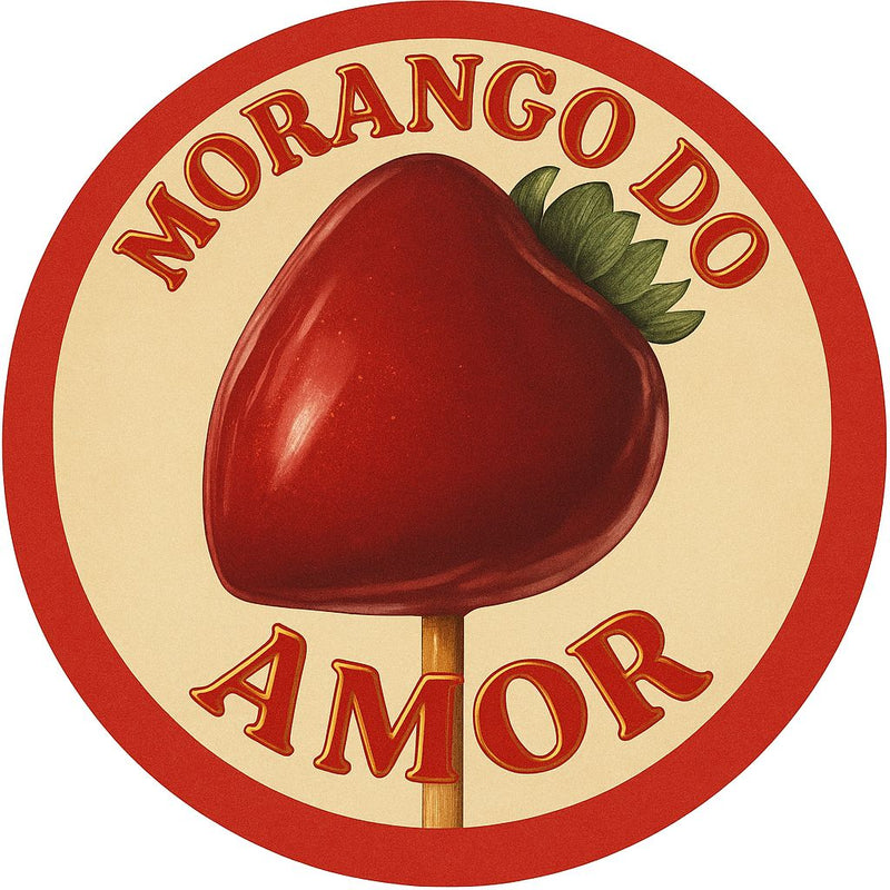 Capa Painel Redondo Mesa Morango do Amor Sublimado C/ Elástico 50×50Cm 02