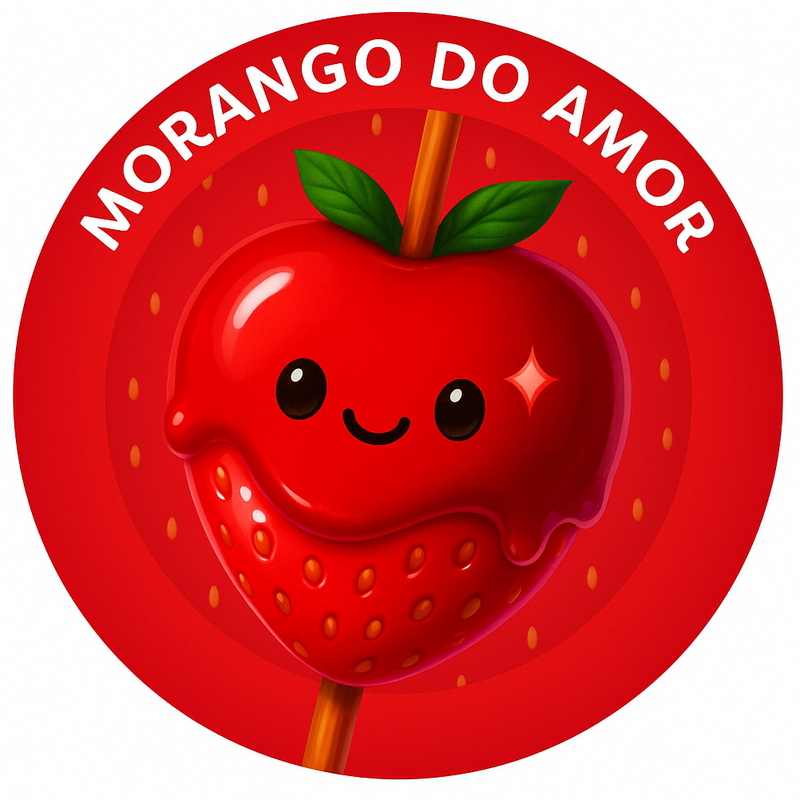 Capa Painel Redondo Mesa Morango do Amor Sublimado C/ Elástico 50×50Cm 03