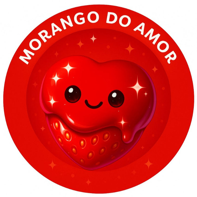 Capa Painel Redondo Mesa Morango do Amor Sublimado C/ Elástico 50×50Cm 05