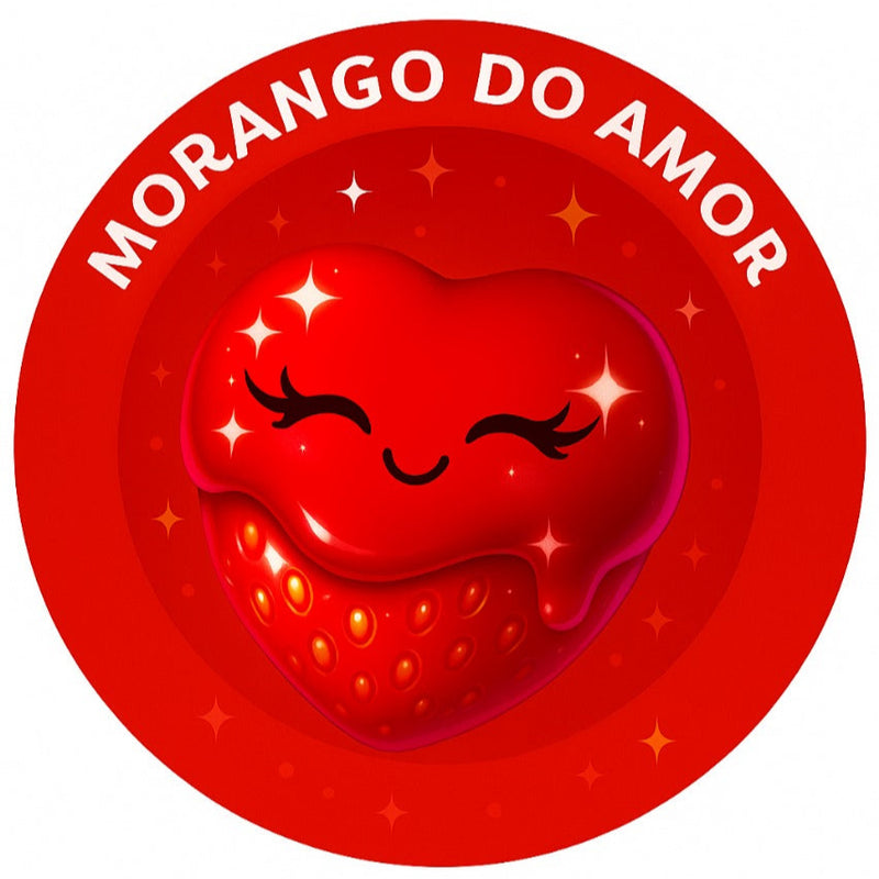 Capa Painel Redondo Mesa Morango do Amor Sublimado C/ Elástico 50×50Cm 06