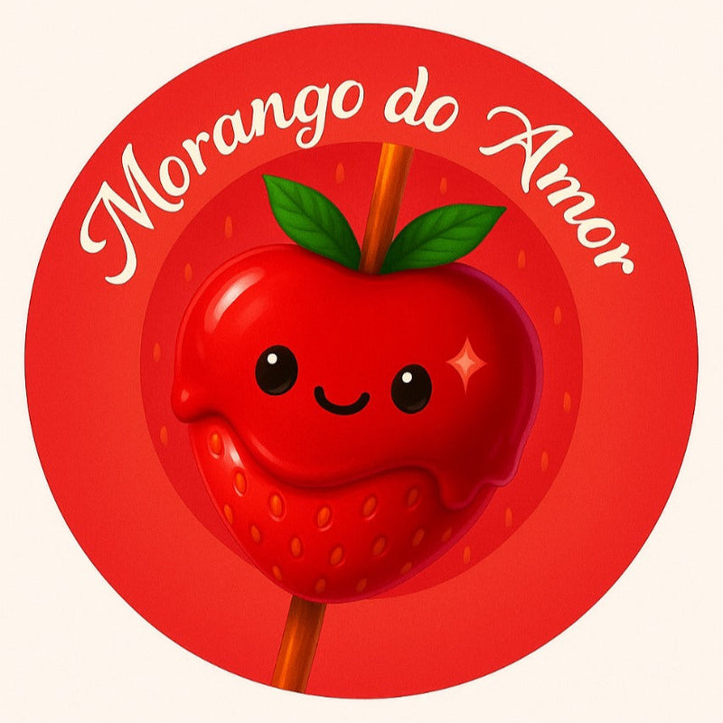 Capa Painel Redondo Mesa Morango do Amor Sublimado C/ Elástico 50×50Cm 07