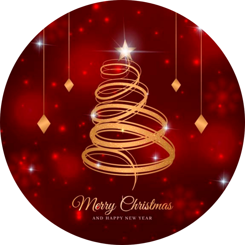 Painel Redondo Tecido Sublimado 3D Natal CRD - 345