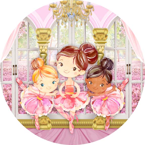 Painel Redondo Tecido Sublimado 3D Bailarina CRD - 218