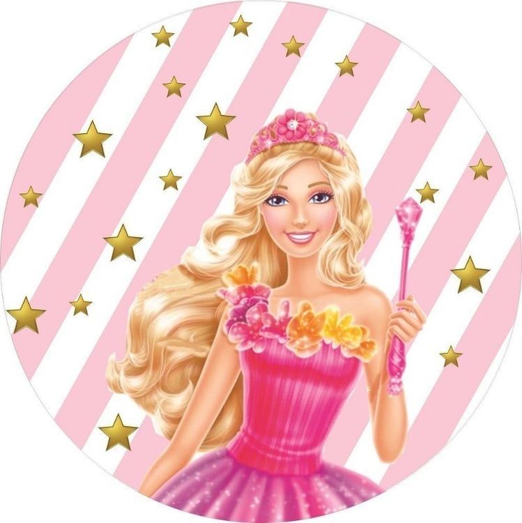 Painel Redondo Tecido Sublimado 3D Barbie CRD - 169