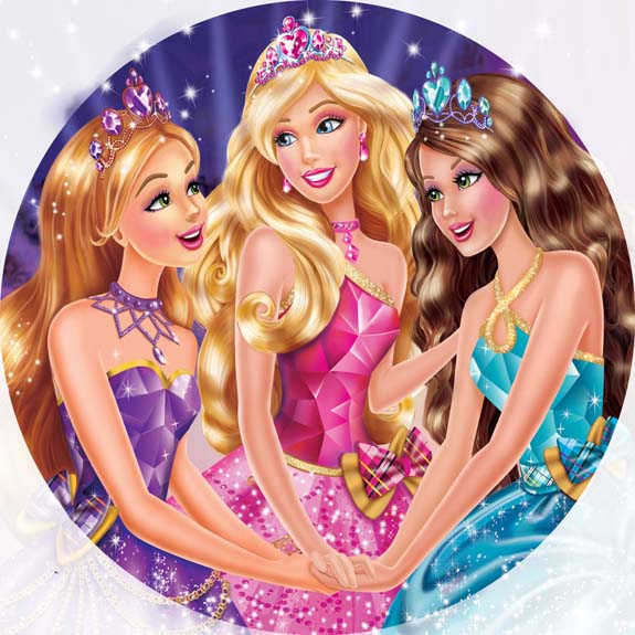 Painel Redondo Tecido Sublimado 3D Barbie CRD - 235
