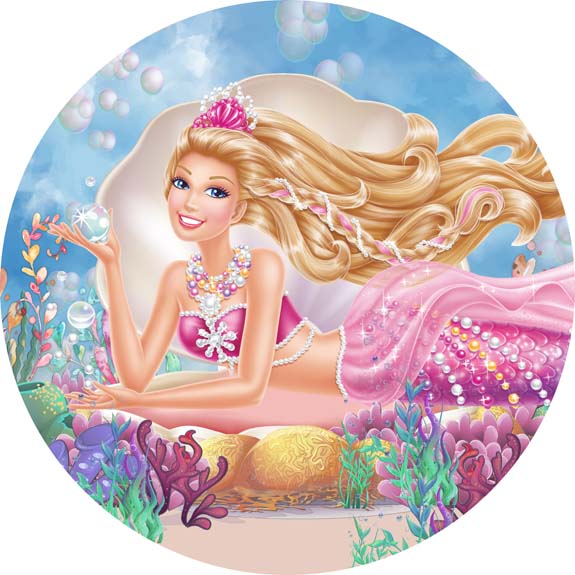 Painel Redondo Tecido Sublimado 3D Barbie CRD - 237