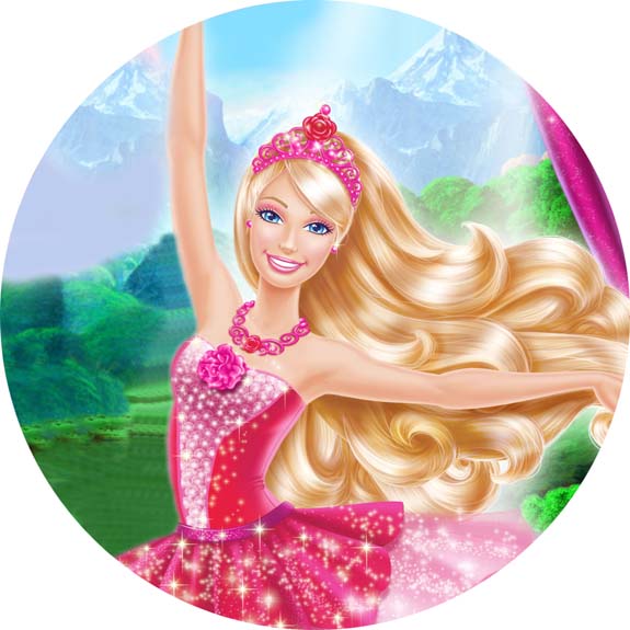 Painel Redondo Tecido Sublimado 3D Barbie CRD - 238