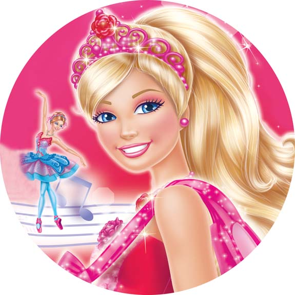 Painel Redondo Tecido Sublimado 3D Barbie CRD - 240