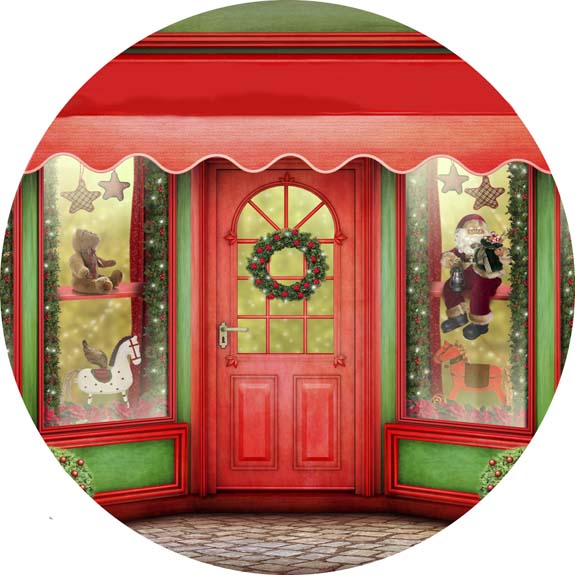 Painel Redondo Tecido Sublimado 3D Natal CRD - 351